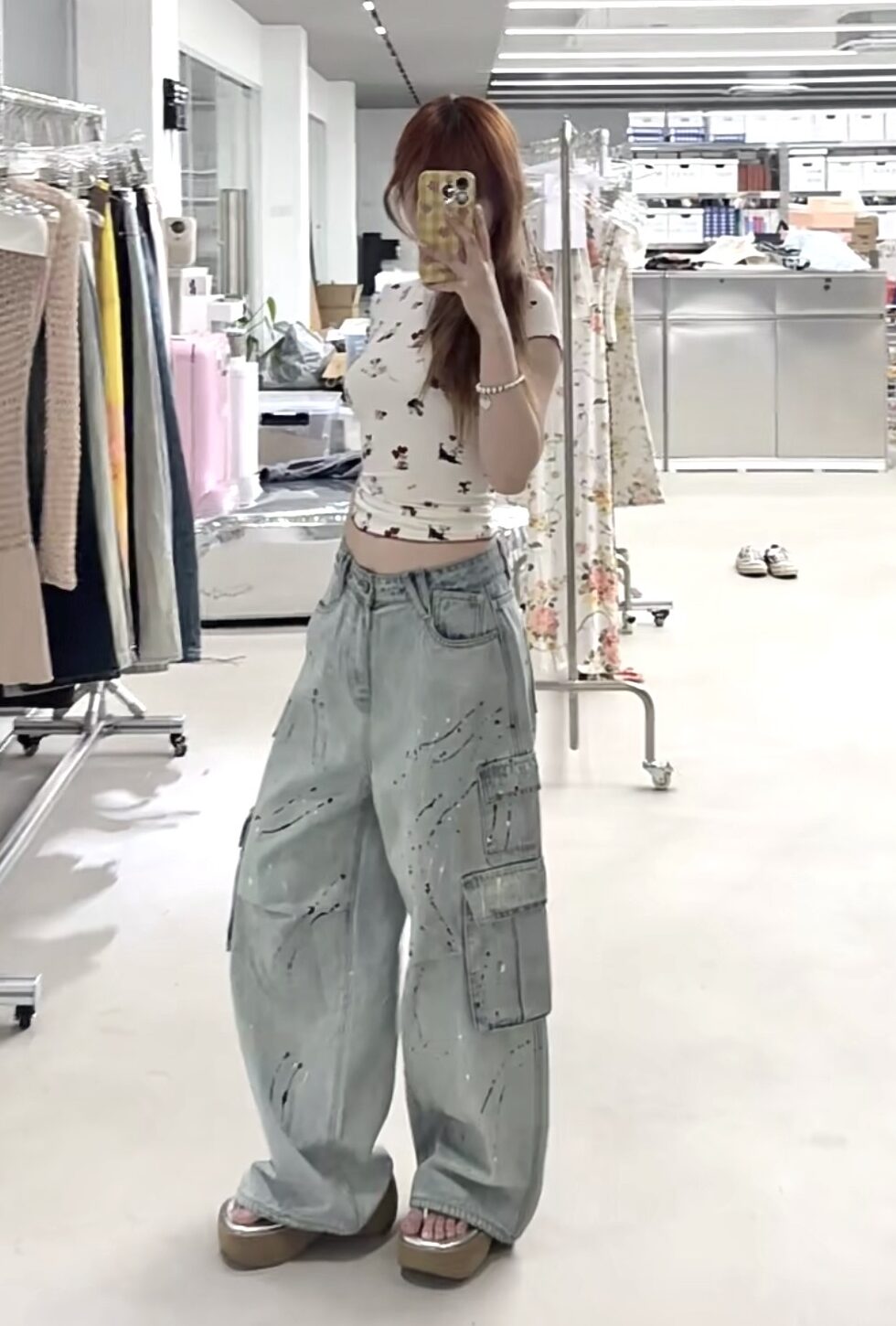CAT BLESS YOU CARGO DENIM PANTS – 2colors