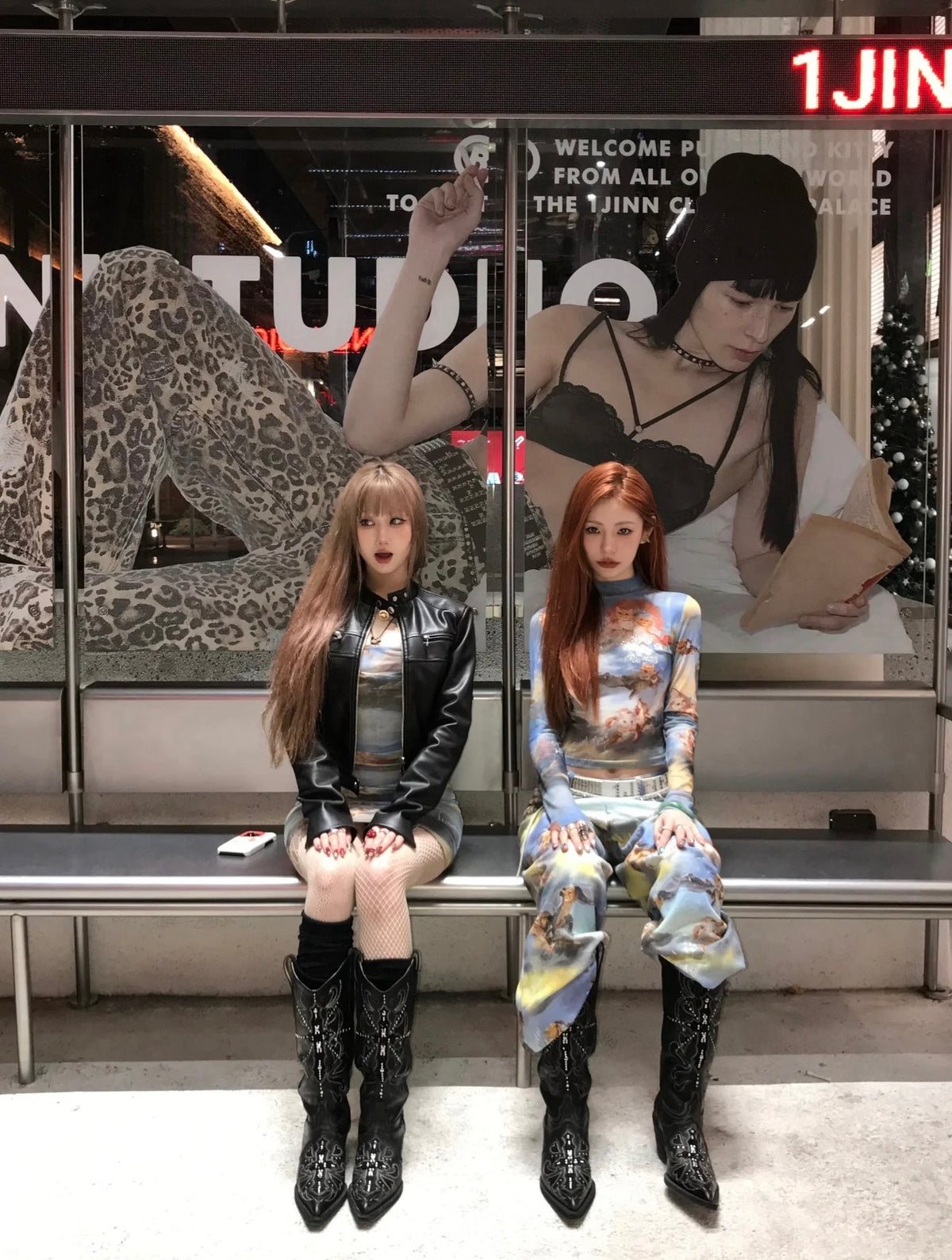 ANGEL KITTEN PRINTED MESH CROP TOP & PANTS