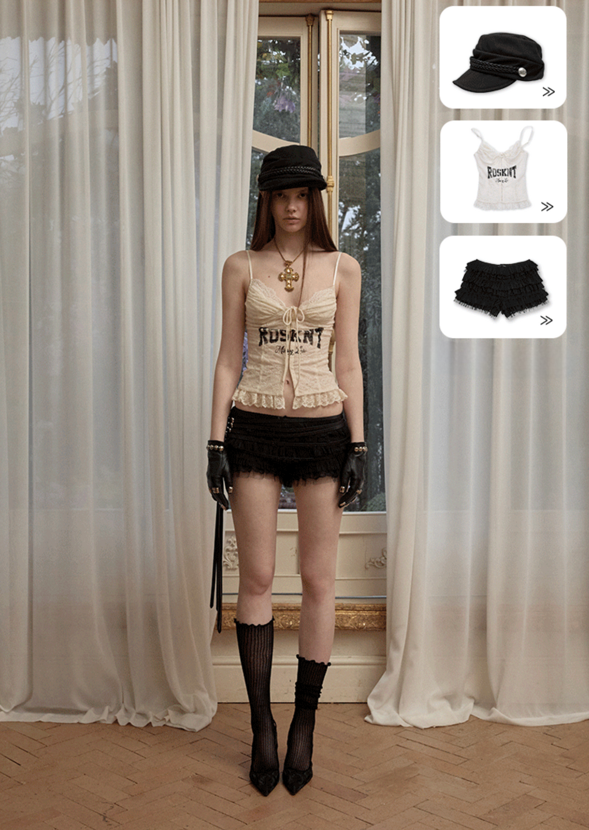 ROSIE LACE-UP LETTER PRINT CORSET CAMISOLE – 3colors