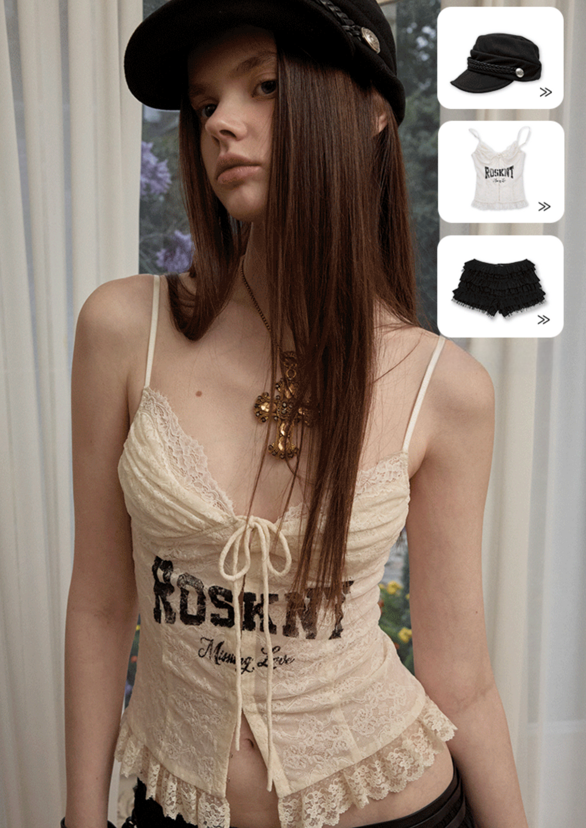 ROSIE LACE-UP LETTER PRINT CORSET CAMISOLE – 3colors