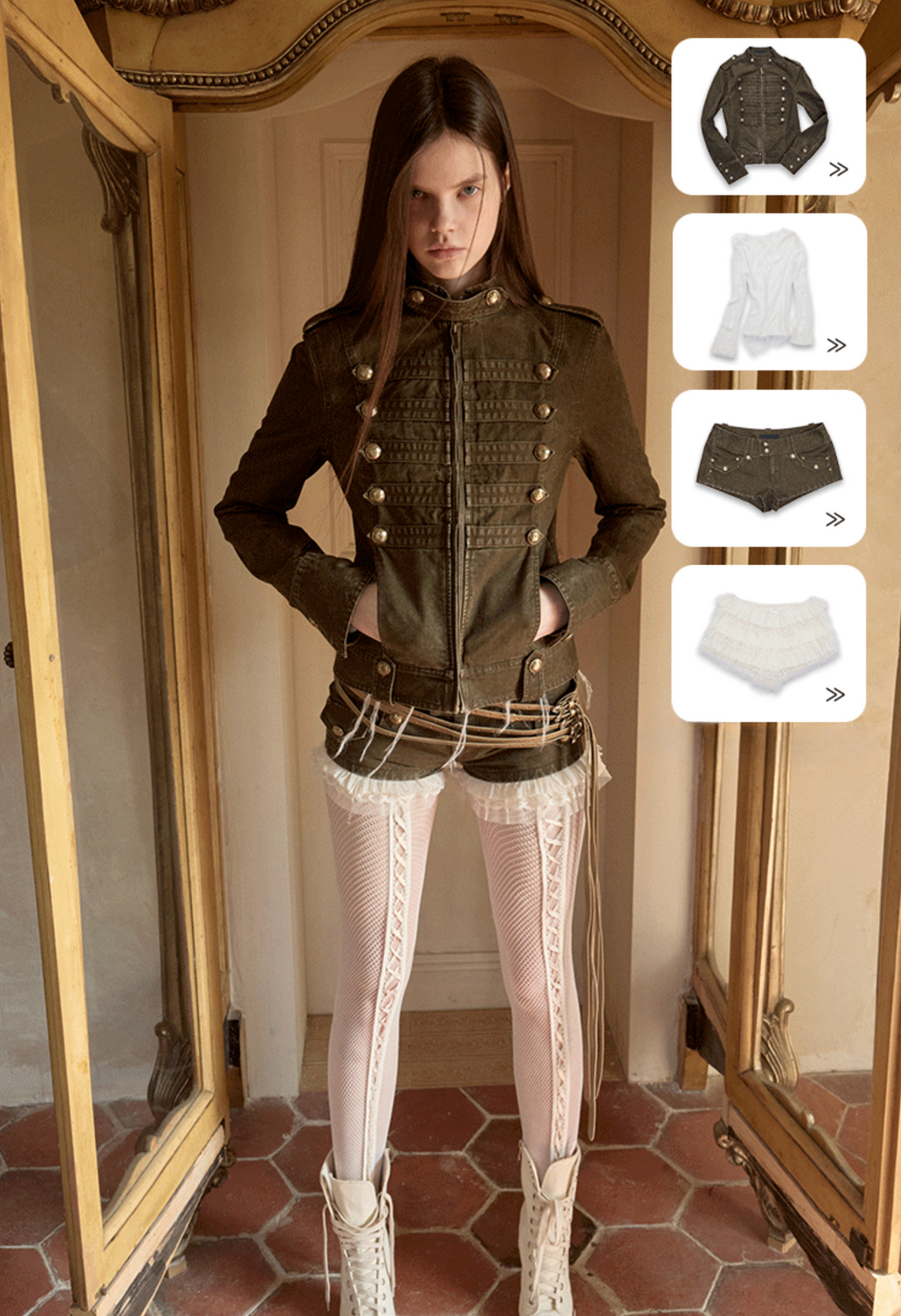 MILITARY RETRO WASHED CANVAS JACKET & SHORT – 2colors