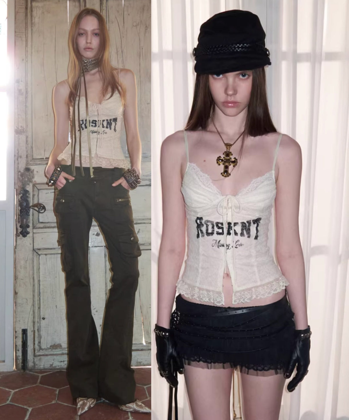 ROSIE LACE-UP LETTER PRINT CORSET CAMISOLE – 3colors