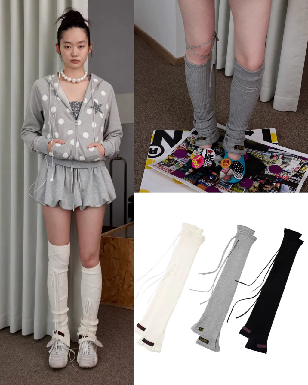 🇯🇵ADJUSTABLE ドローストリング ロングニットアームウォーマー ♱ (全3色)