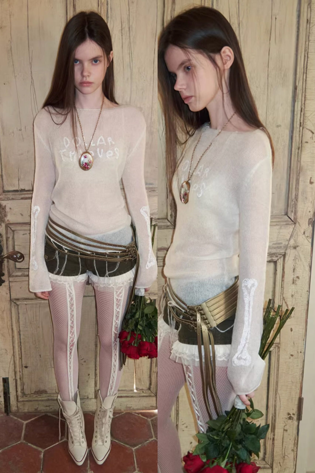 SEQUIN SHEER KNIT TOP
