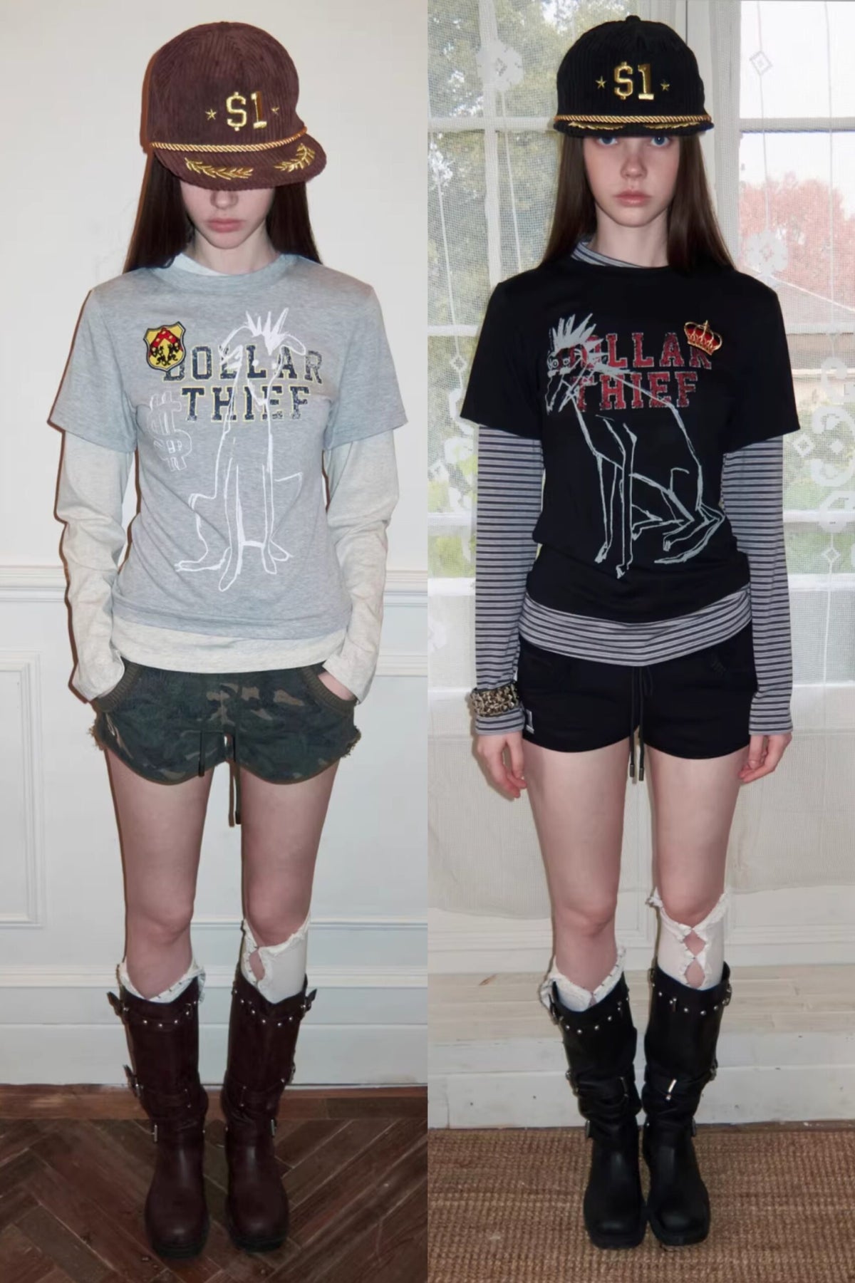 Y2K GRAPHIC LAYERED LONG SLEEVE TEE ♱ 2colors