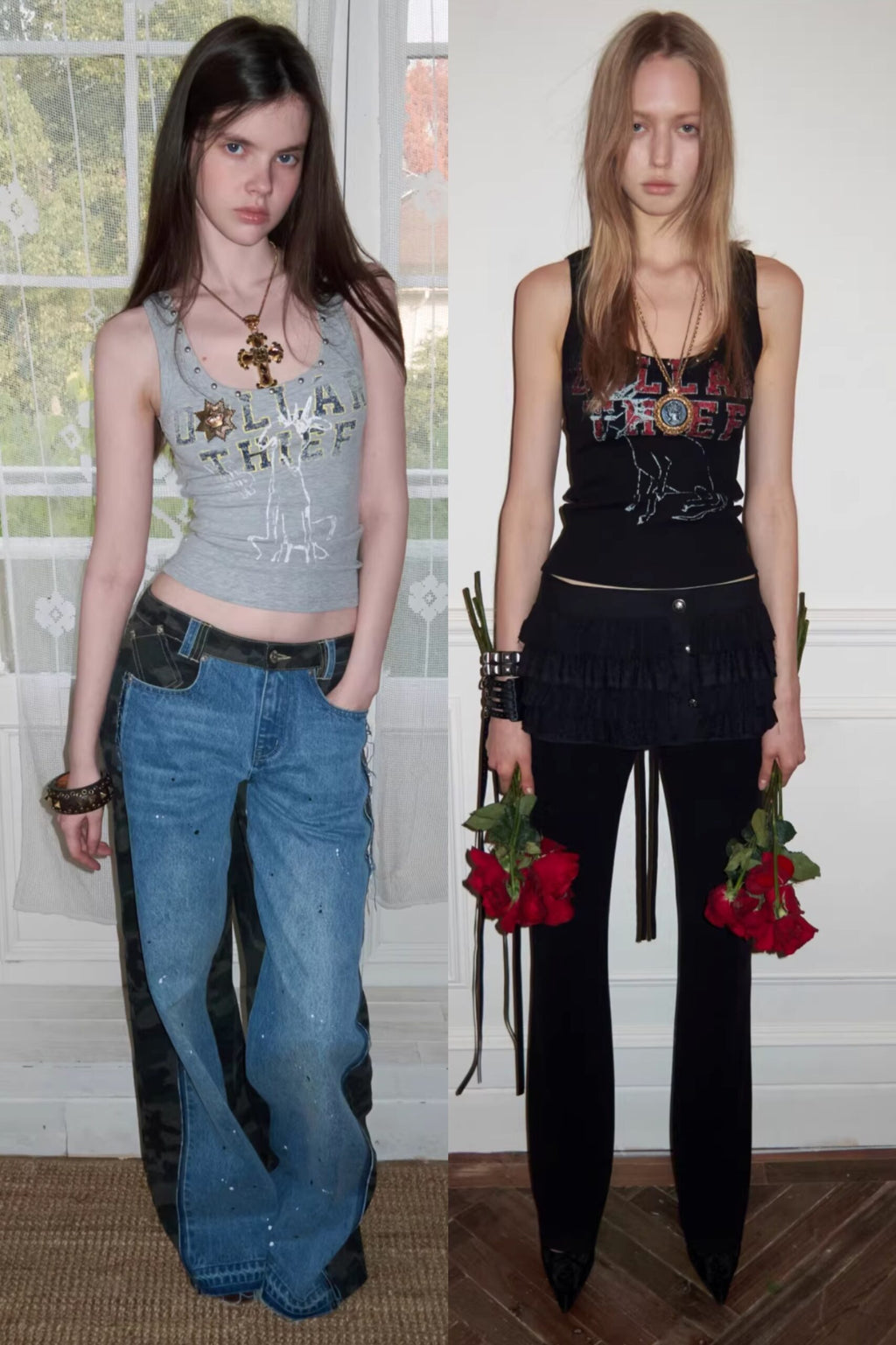 Y2K STUDDED DOLLAR THIEF TANK - 2colors