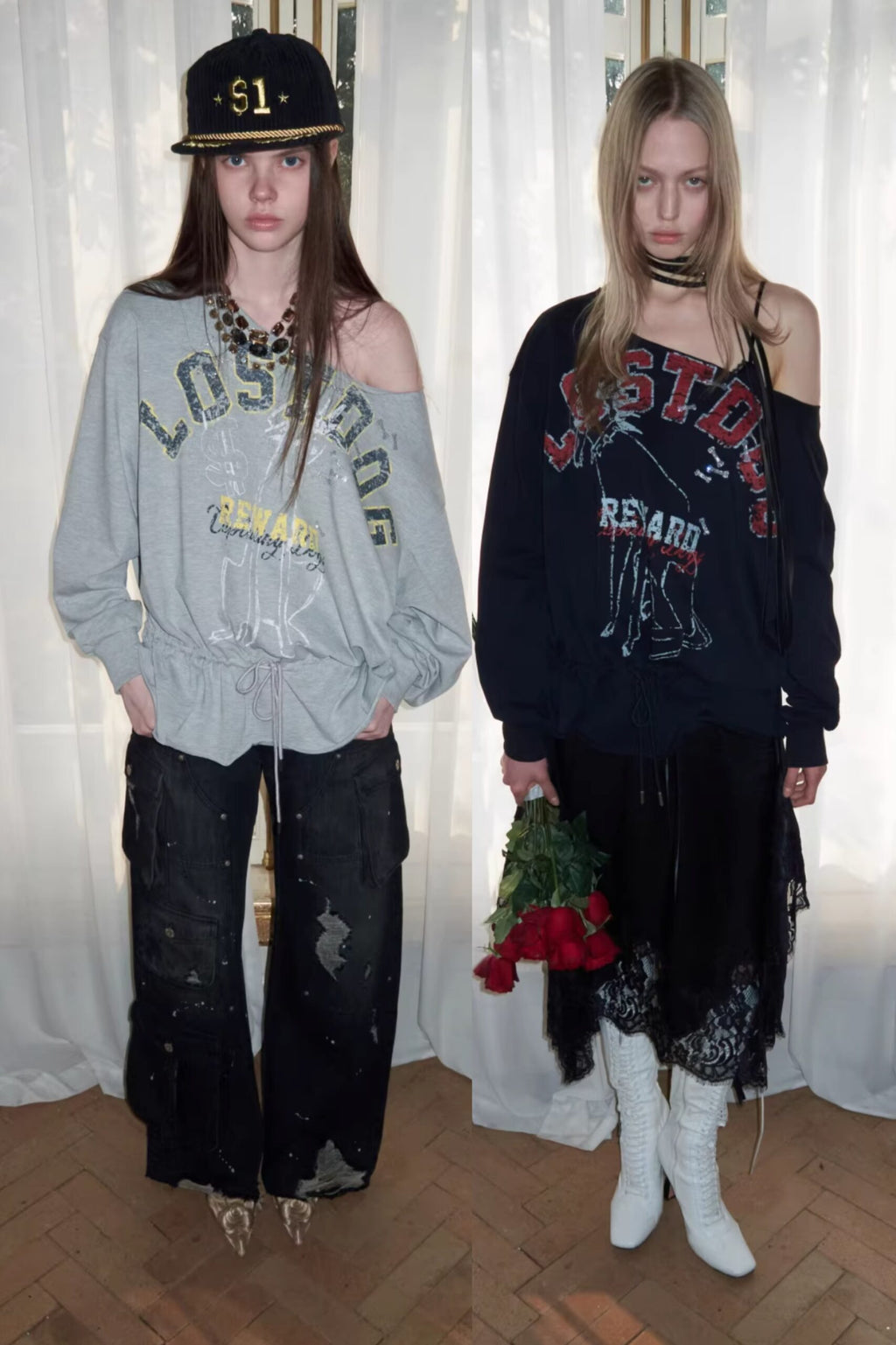 Y2K LOST DOG GRAPHIC CINCH SWEAT - 2colors
