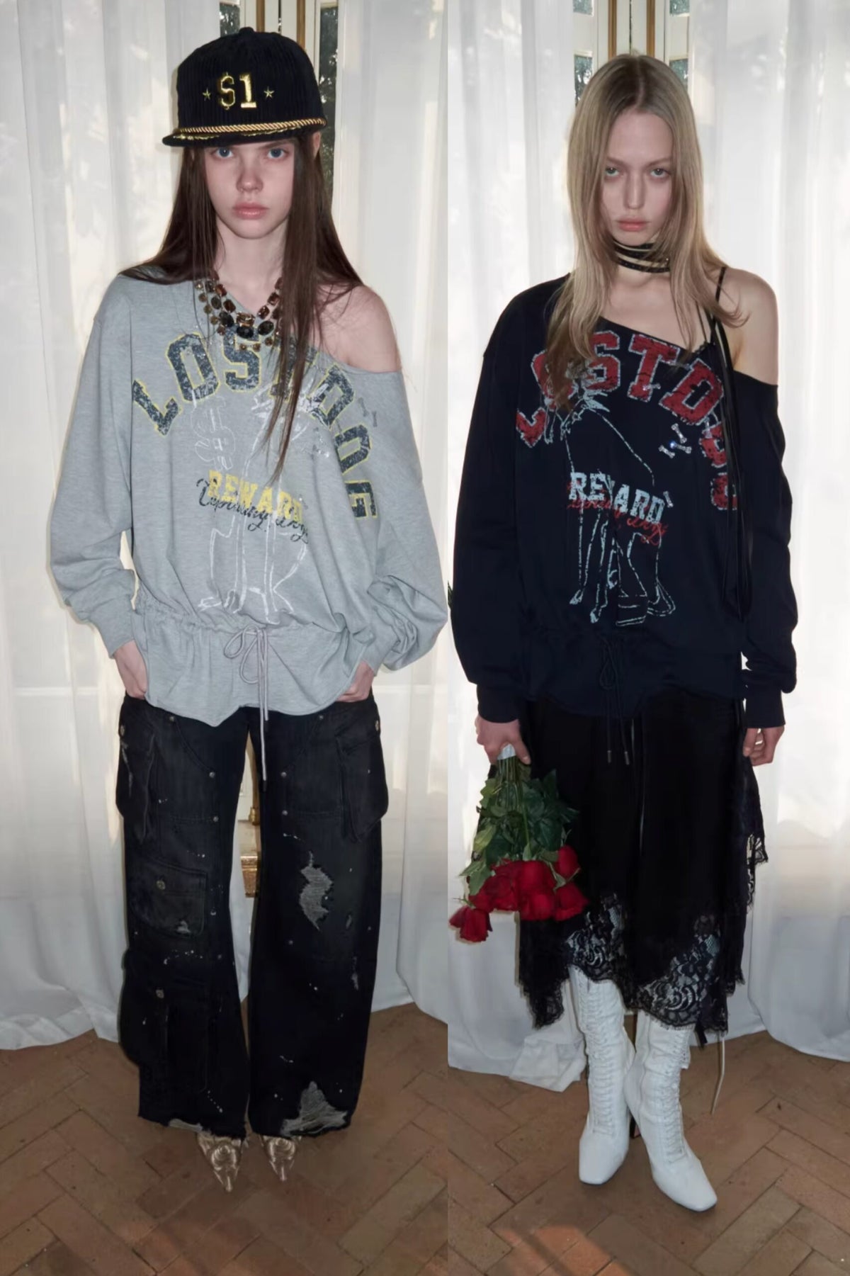 Y2K LOST DOG GRAPHIC CINCH SWEAT - 2colors