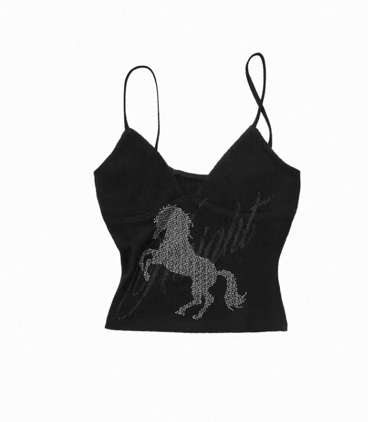 KNIGHT RHINESTONE CABLE-KNIT CAMI – 3colors