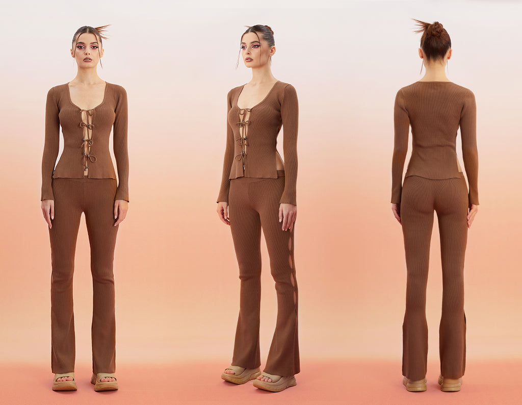 IN STOCK | Inca 2-piece set (top + pant) - ONLY BROWN
