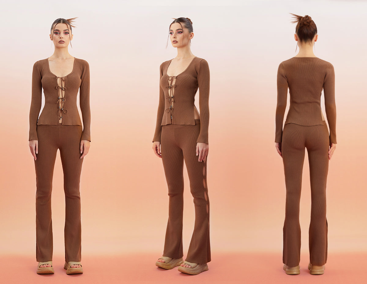 IN STOCK | Inca 2-piece set (top + pant) - ONLY BROWN