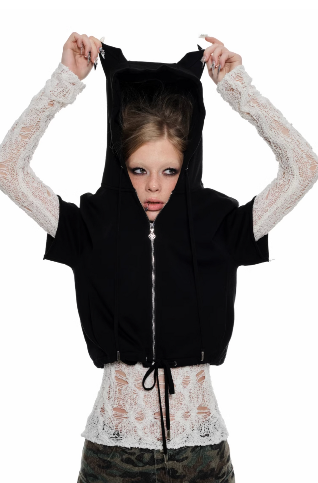 MINI MONSTER CAT EARS HOODIE – 2colors