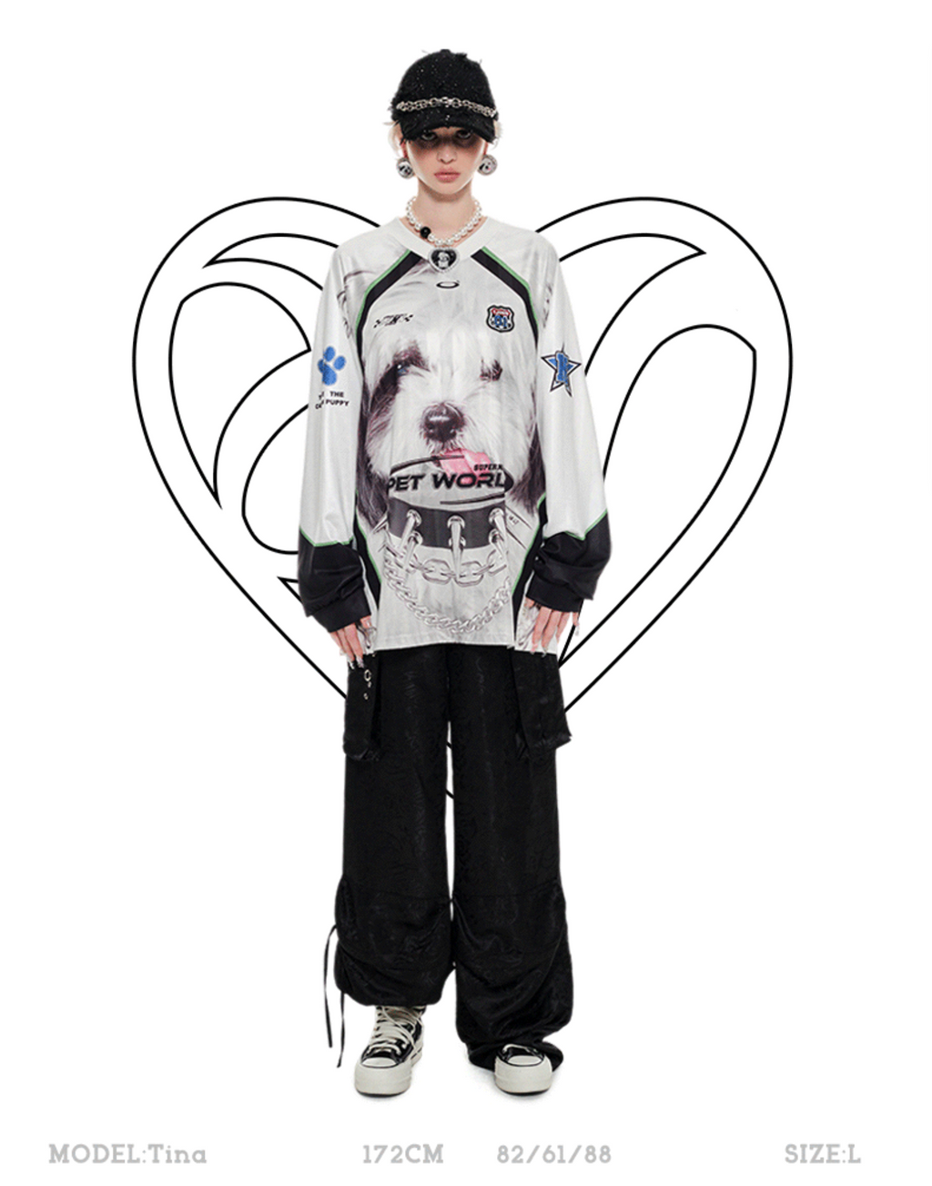 GEIST WHITE PUPPY OVERSIZED T-SHIRT