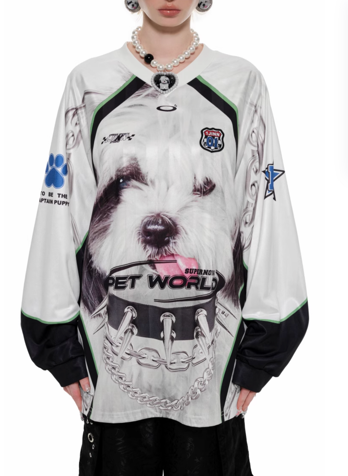 GEIST WHITE PUPPY OVERSIZED T-SHIRT