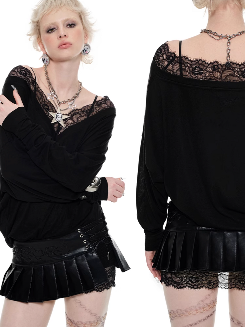 GAGI LACE TRIM T-SHIRT – 2colors