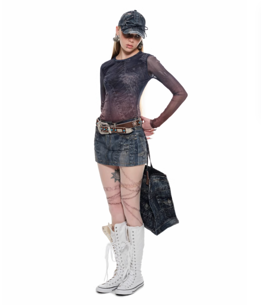 NAVY TACHA TOP & SKIRT