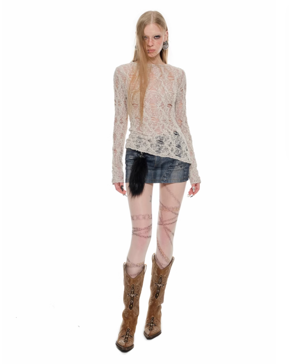 ERIKA CROCHET LONG SLEEVE TOP – 2colors