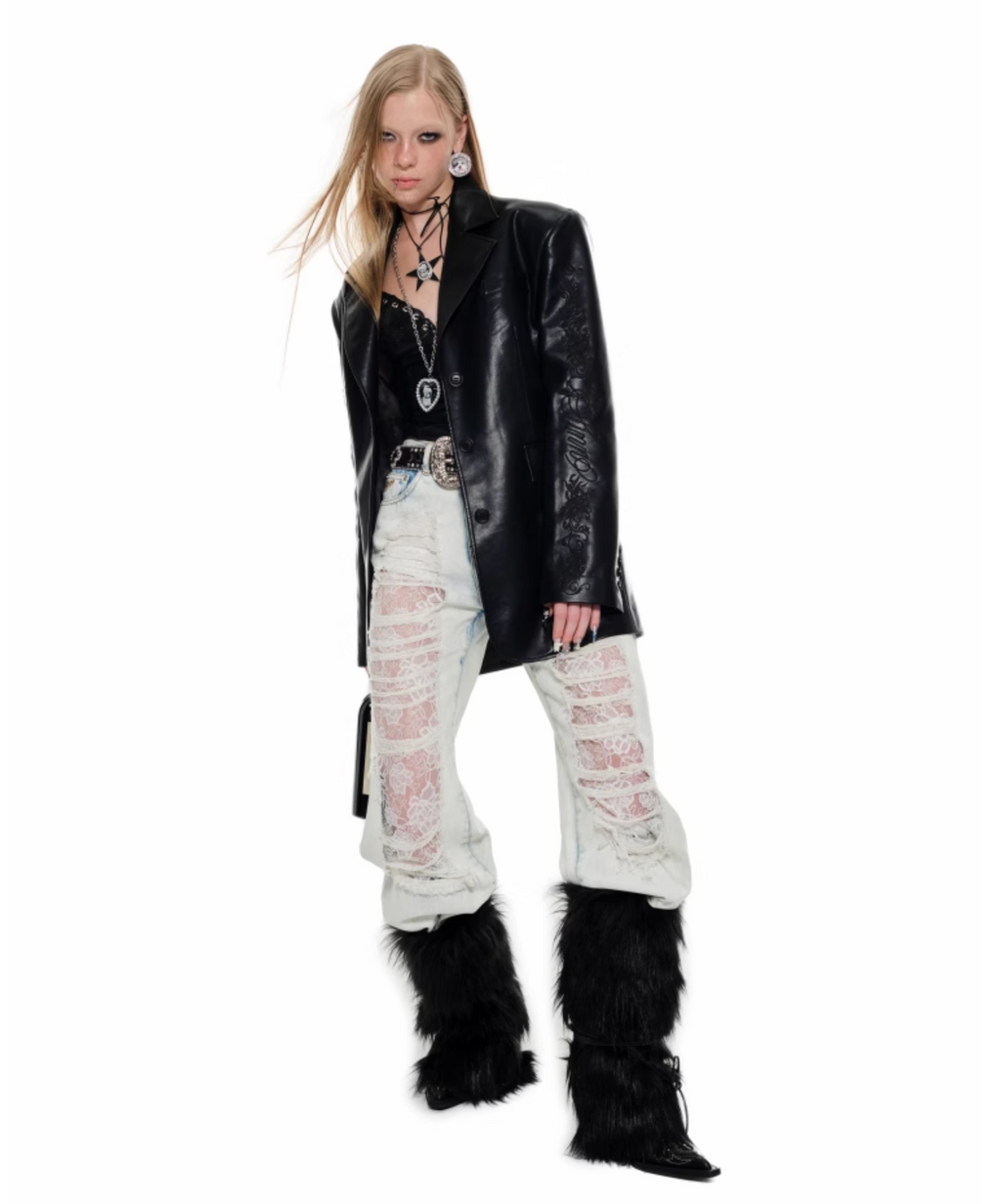 GEMALA FAUX LEATHER BLAZER – 2colors