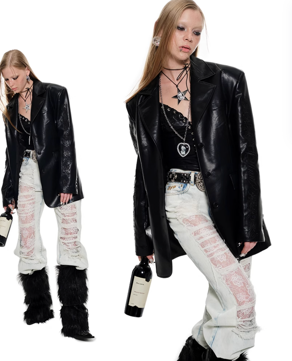 GEMALA FAUX LEATHER BLAZER – 2colors