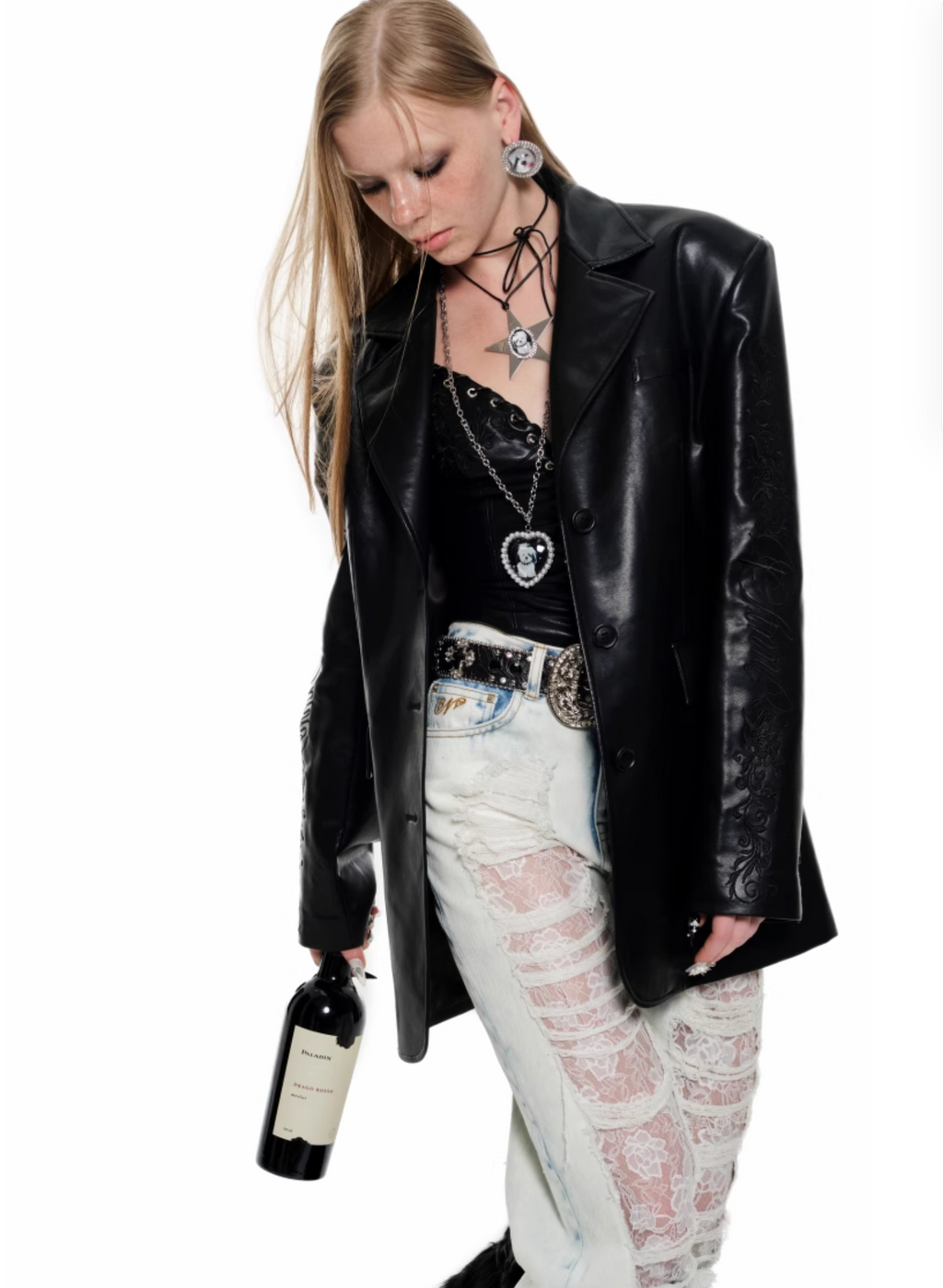 GEMALA FAUX LEATHER BLAZER – 2colors