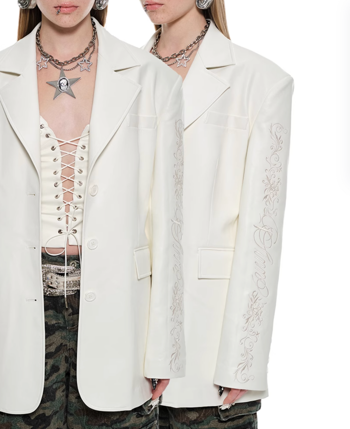 GEMALA FAUX LEATHER BLAZER – 2colors