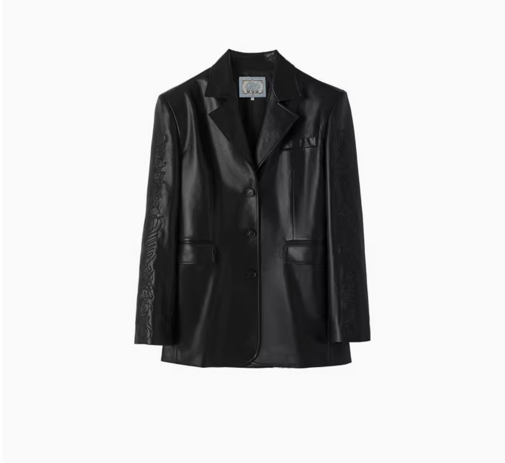 GEMALA FAUX LEATHER BLAZER – 2colors