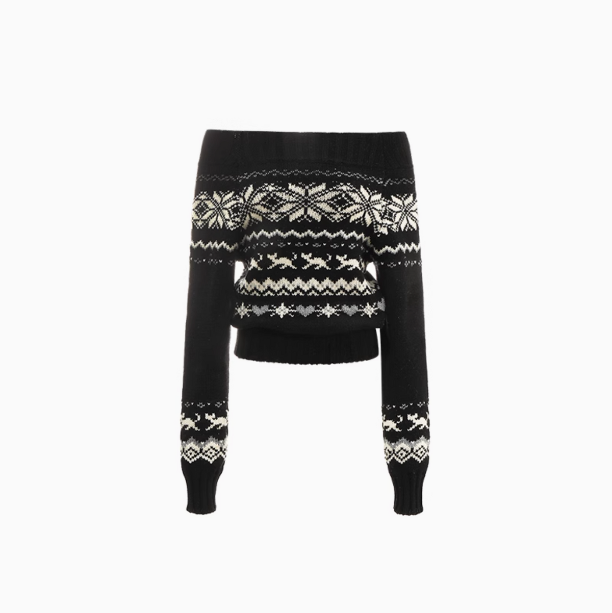 🇹🇭 TANAオフショルダー ノルディックカットアウトニット ♱ (全3色）