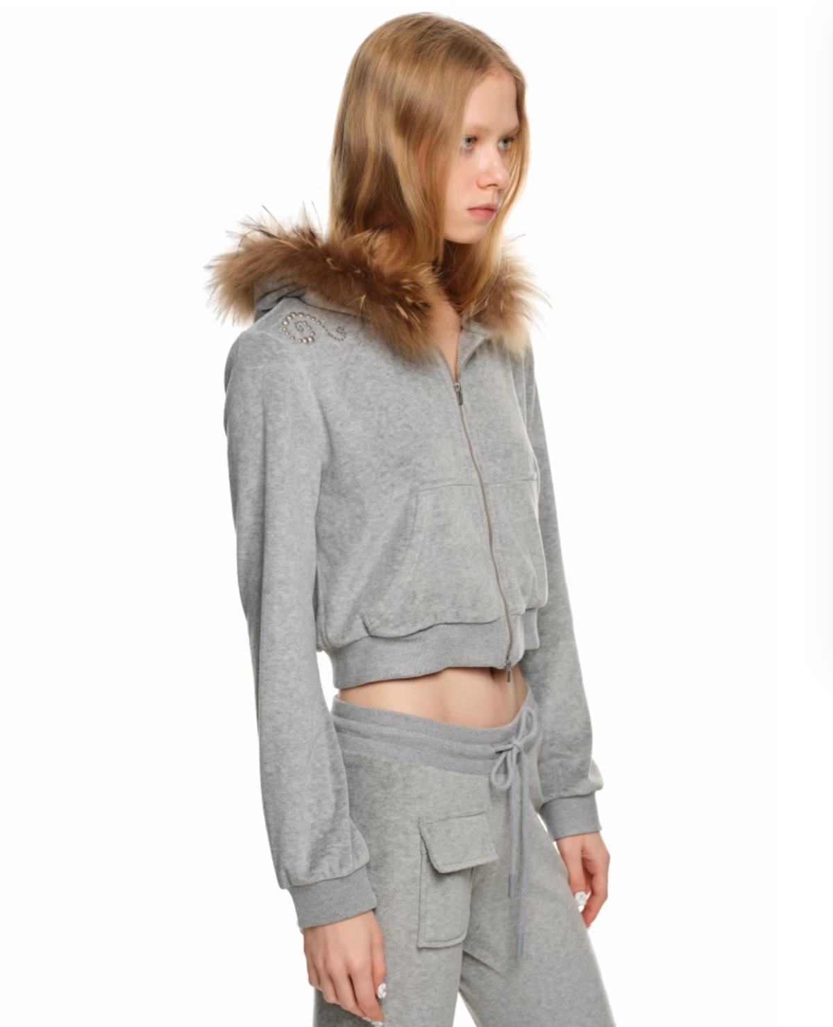 INDIE VELVET RACCOON FUR HOODIE 2-PIECE SET – 3colors
