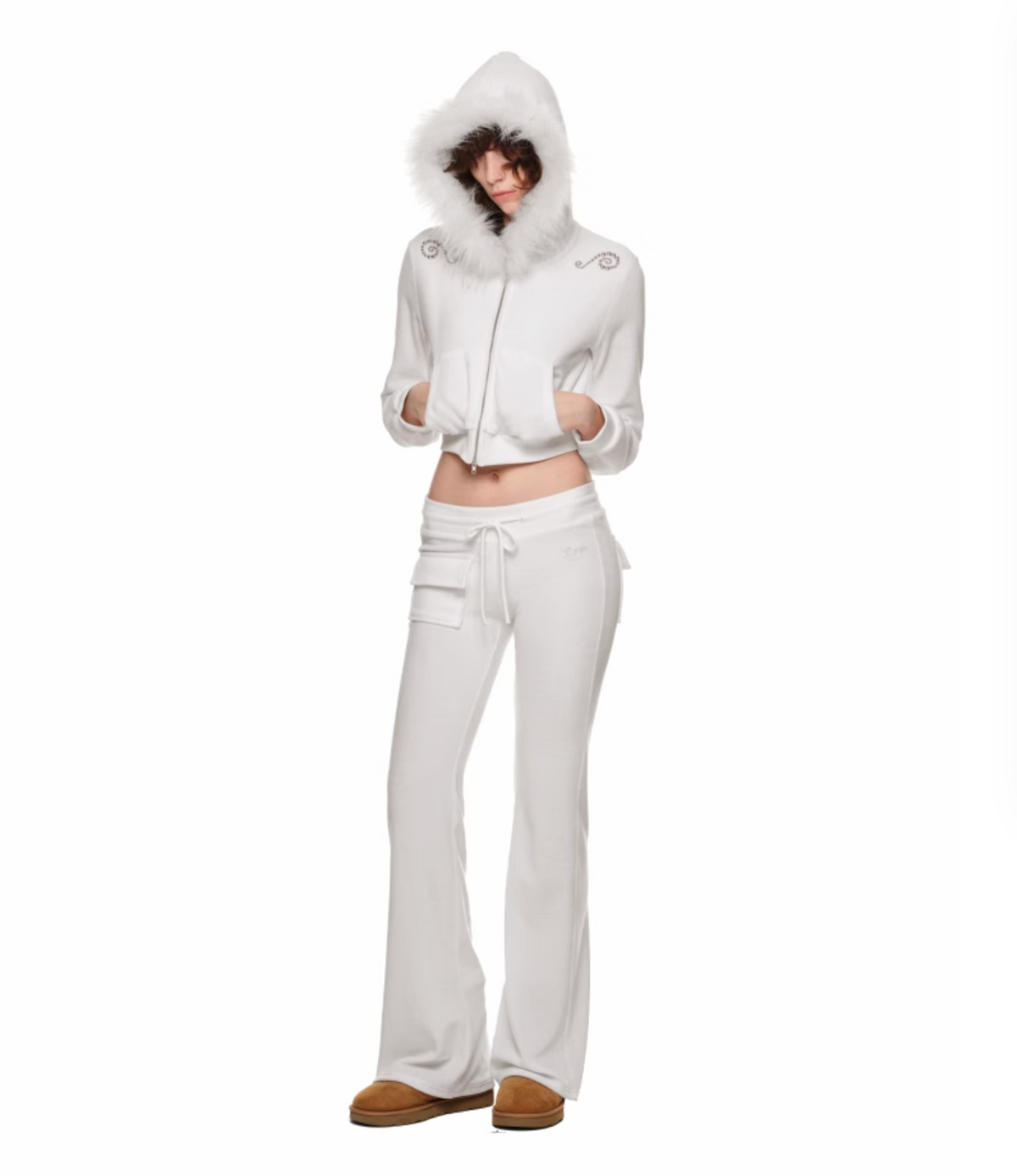 INDIE VELVET RACCOON FUR HOODIE 2-PIECE SET – 3colors