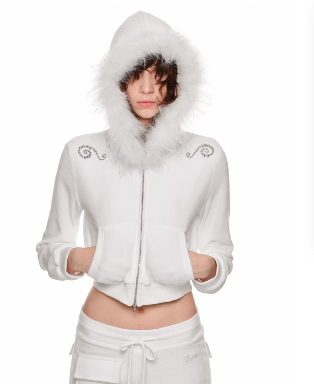 INDIE VELVET RACCOON FUR HOODIE 2-PIECE SET – 3colors