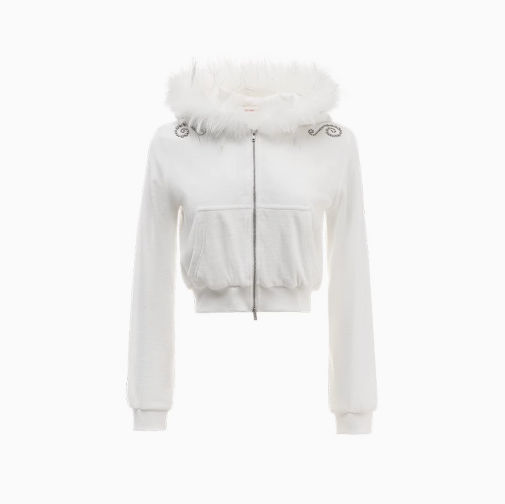 INDIE VELVET RACCOON FUR HOODIE 2-PIECE SET – 3colors