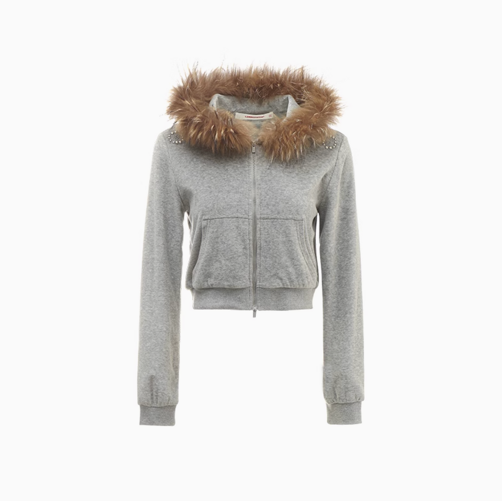 INDIE VELVET RACCOON FUR HOODIE 2-PIECE SET – 3colors
