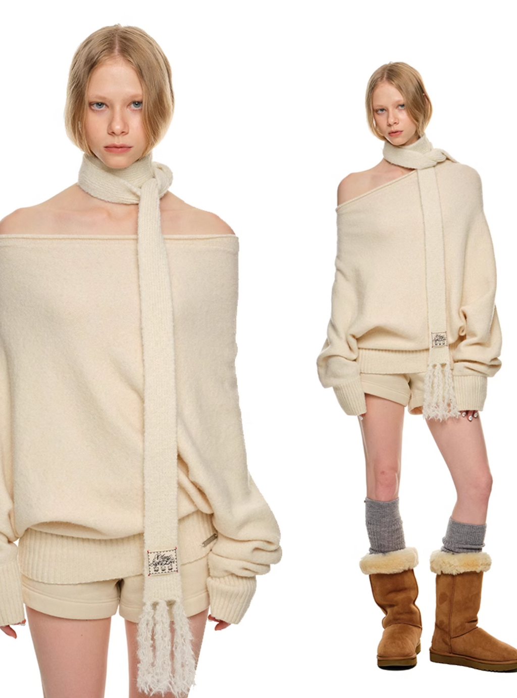 HONEY OFF SHOULDER SWEATER – 4colors