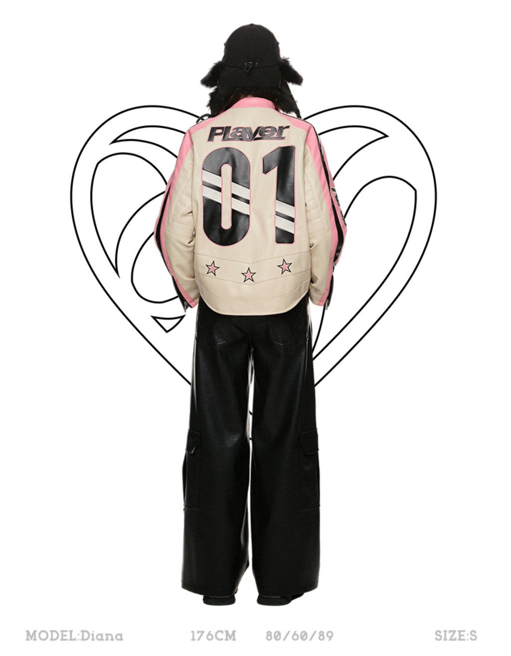 PADDED MOTO JACKET – PINK