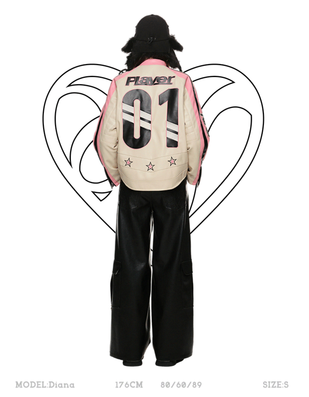 PADDED MOTO JACKET – PINK
