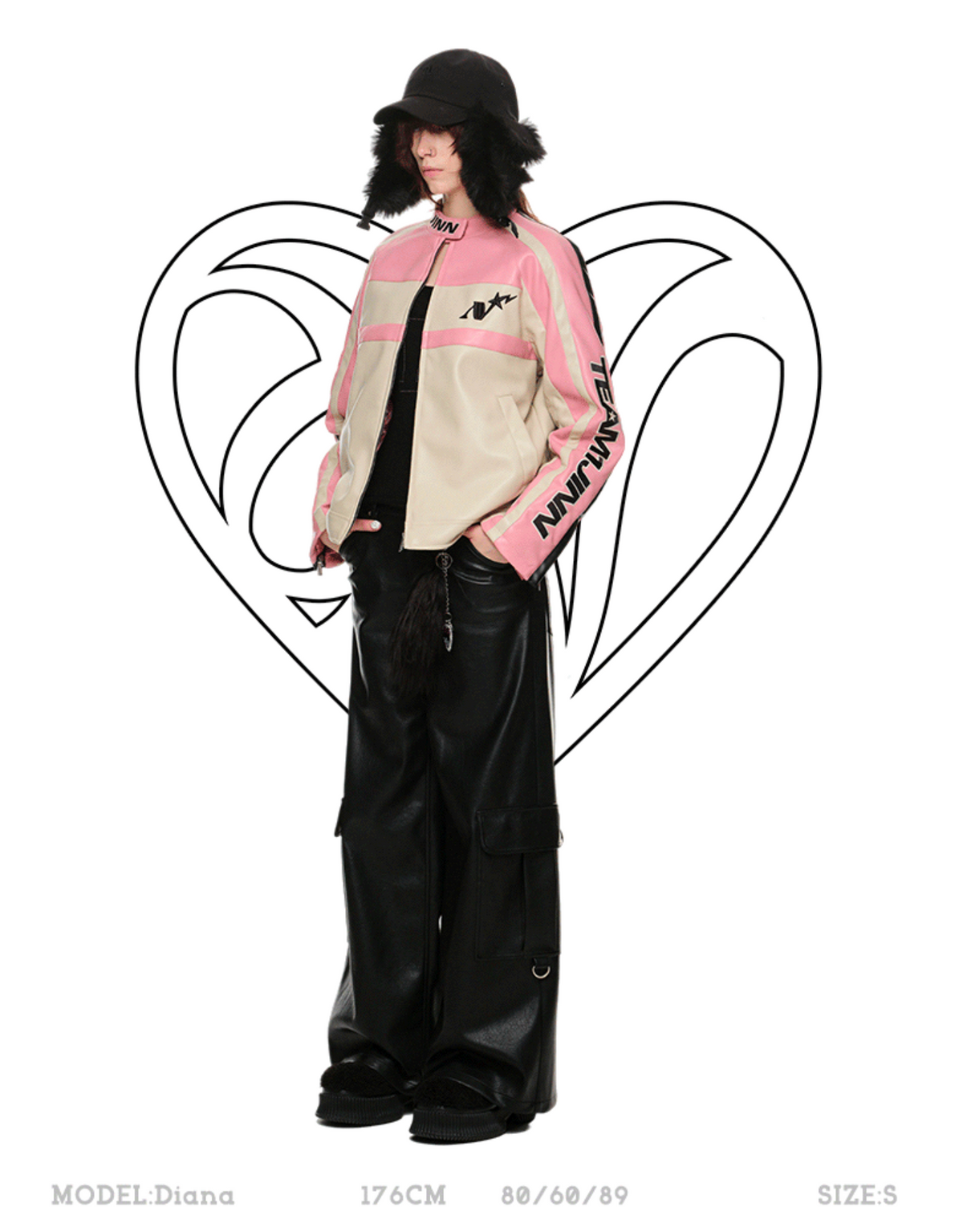 PADDED MOTO JACKET – PINK