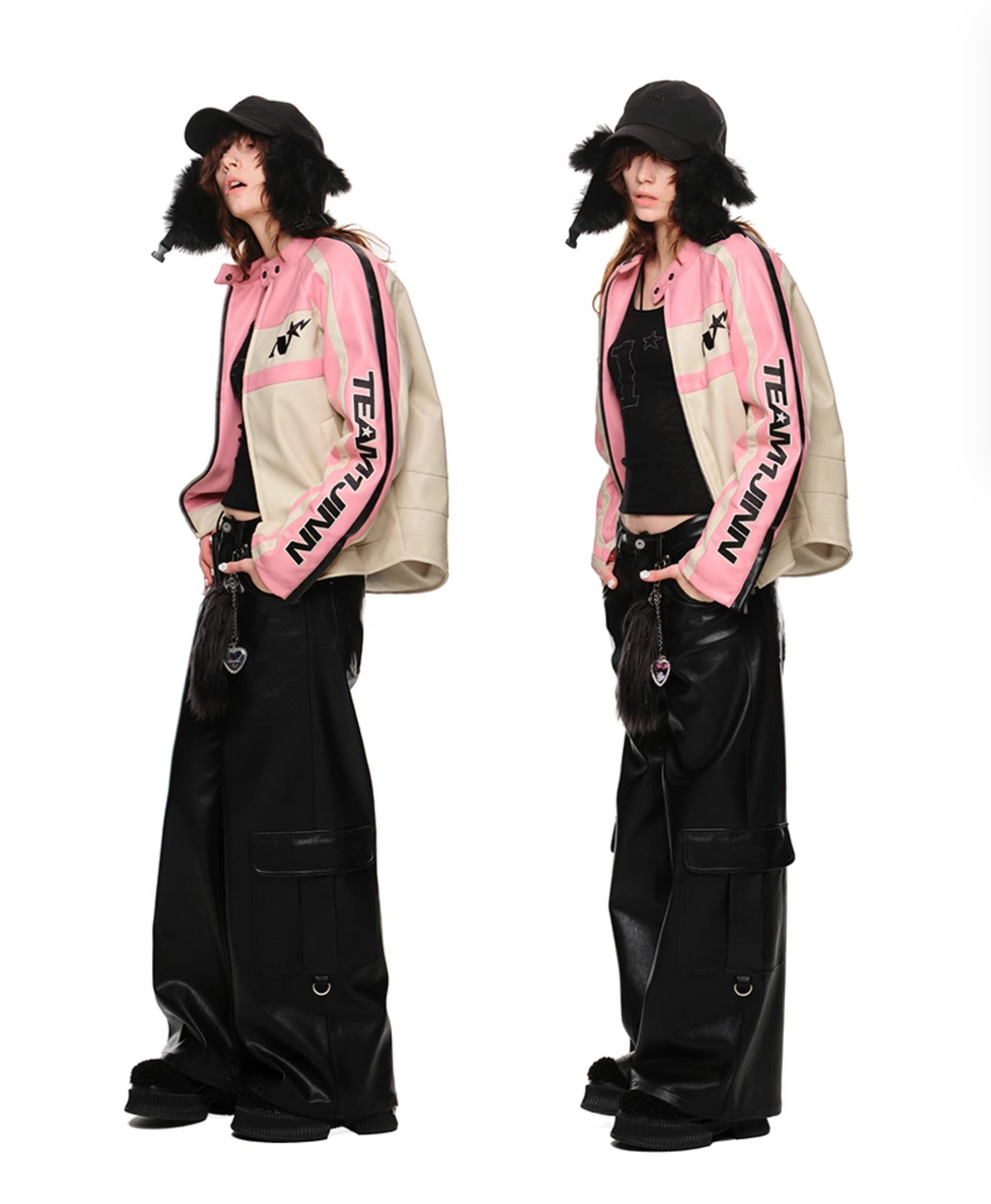 PADDED MOTO JACKET – PINK