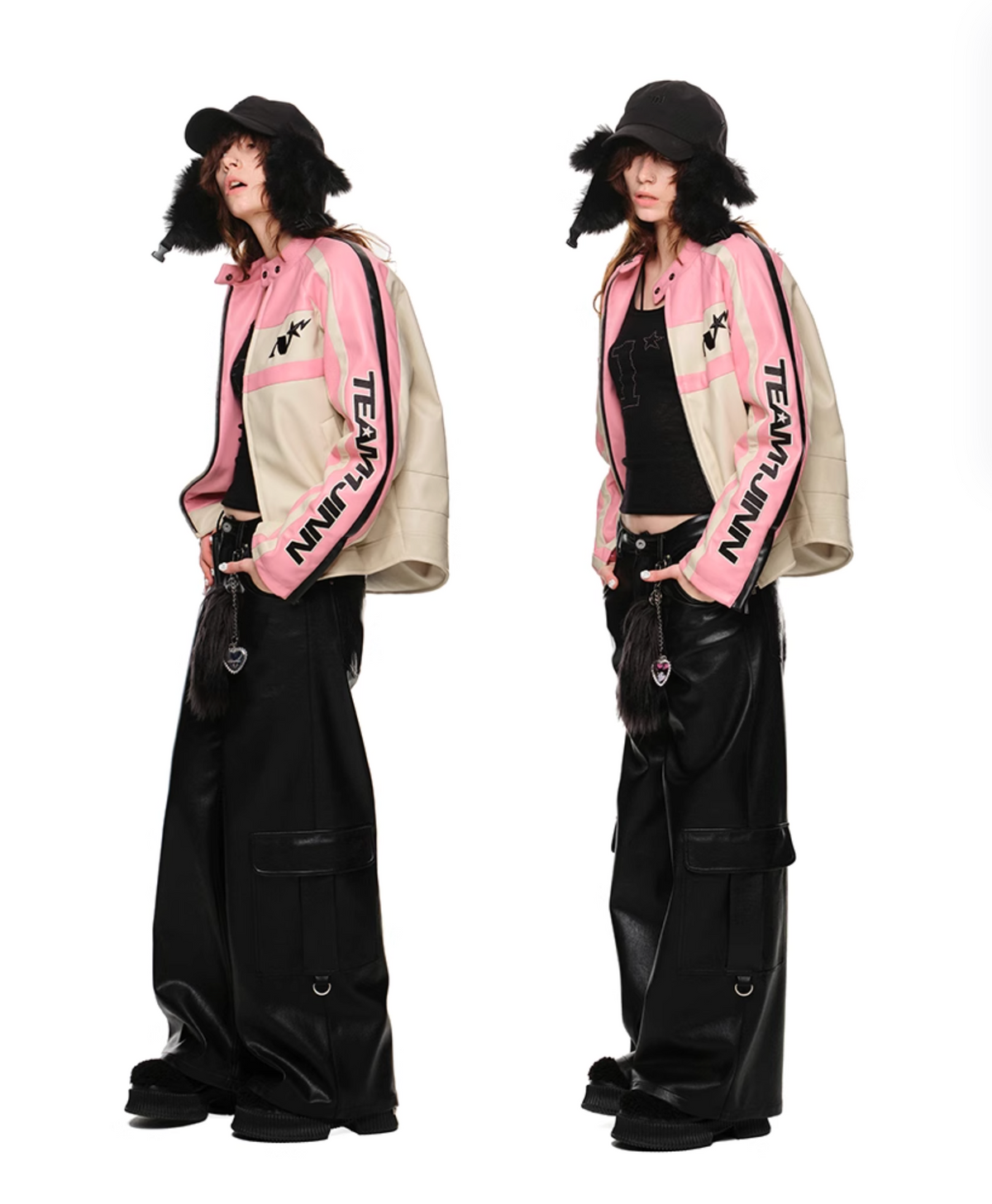 PADDED MOTO JACKET – PINK
