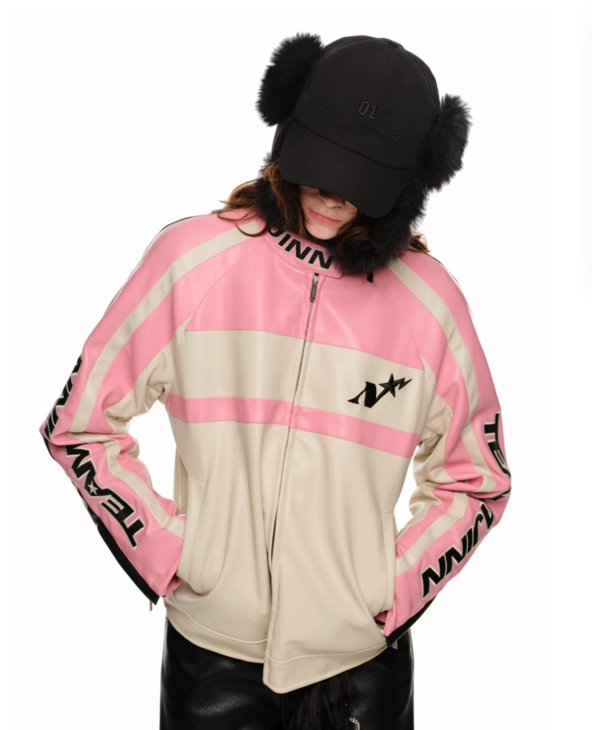 PADDED MOTO JACKET – PINK