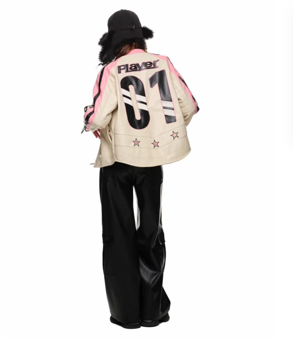 PADDED MOTO JACKET – PINK