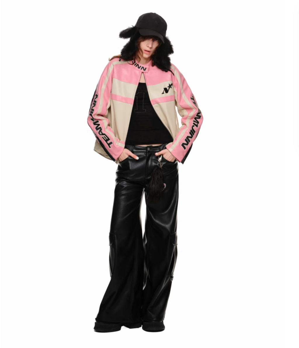 PADDED MOTO JACKET – PINK
