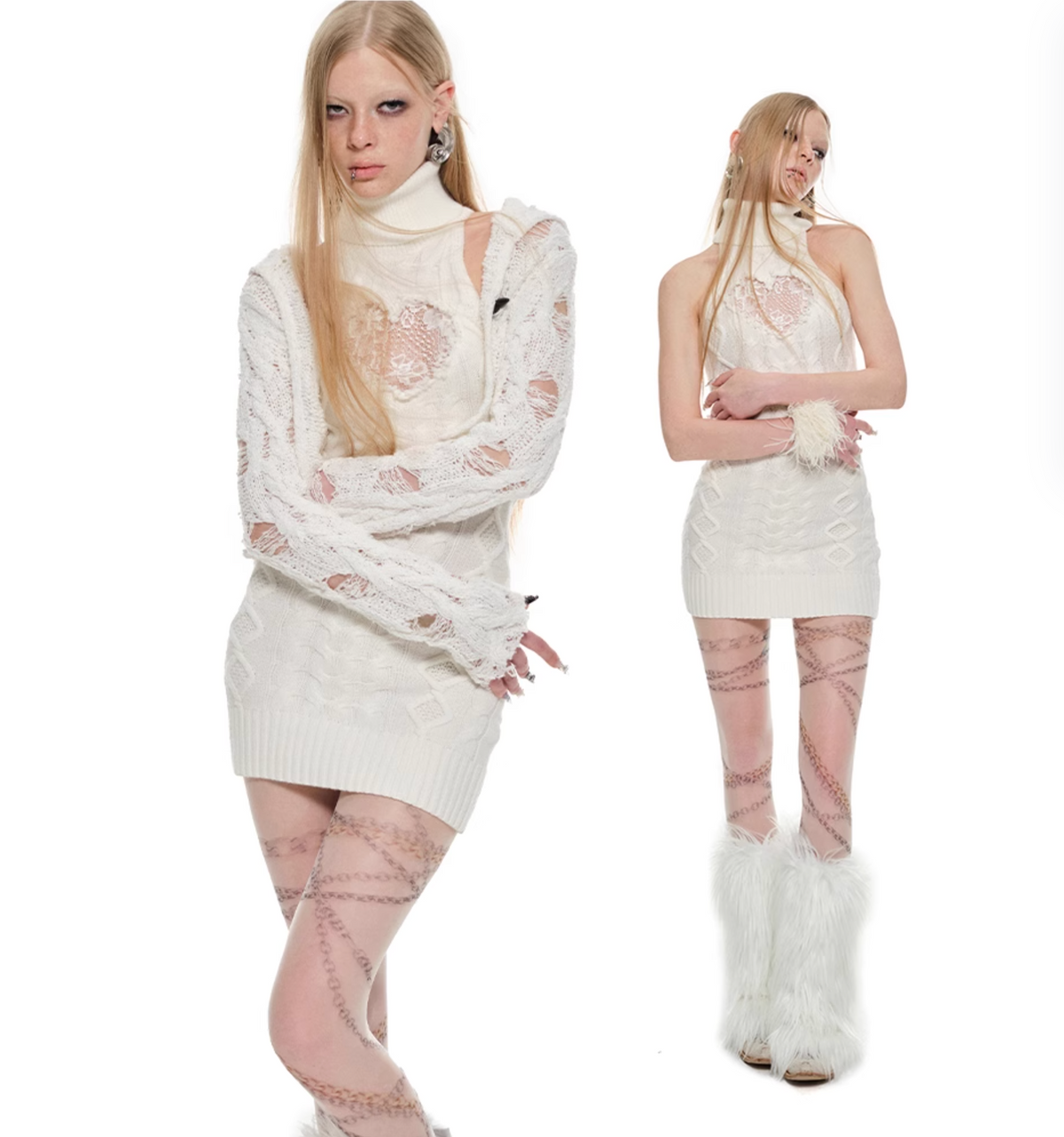 ARIA CABLE KNIT VEST DRESS – 3colors