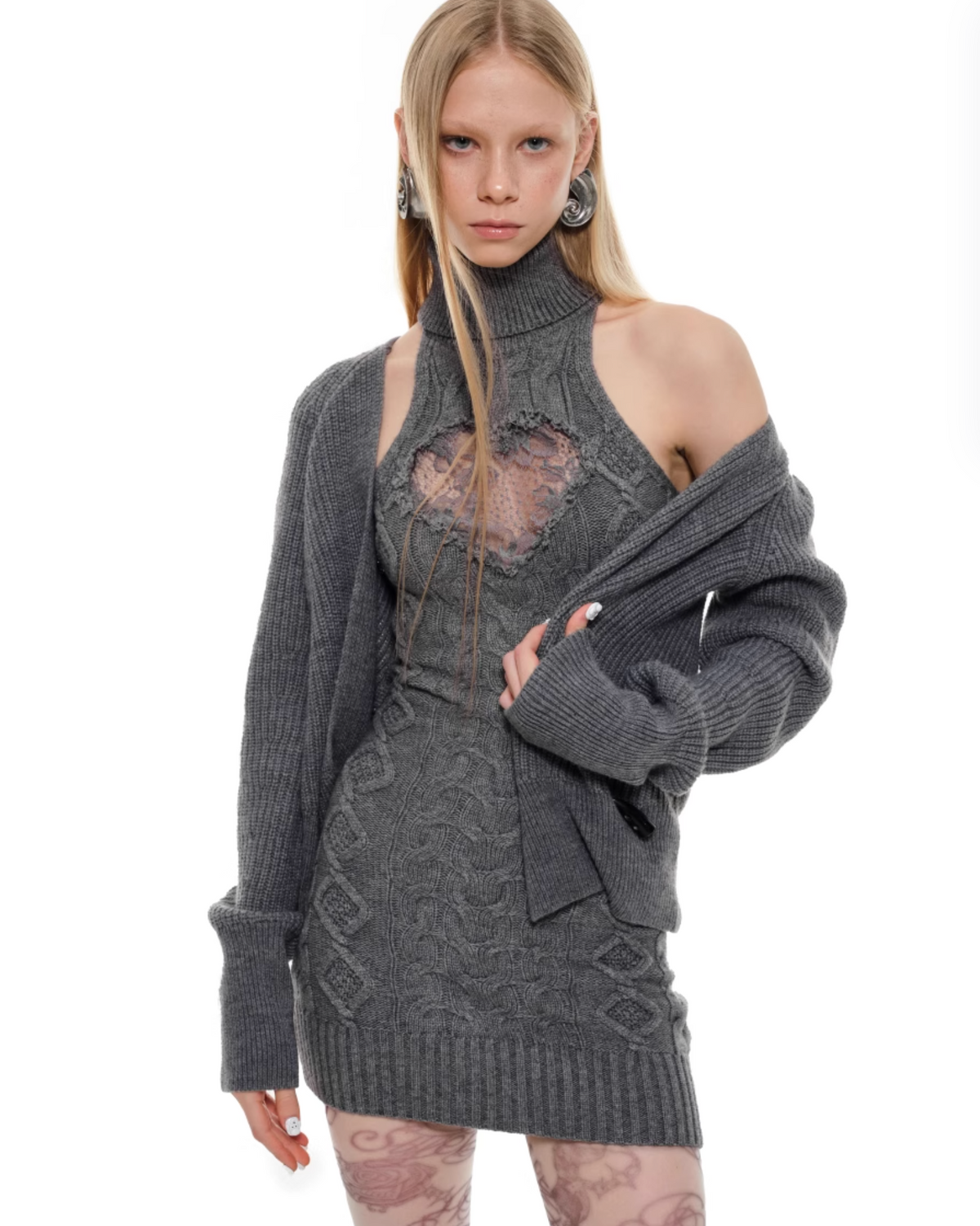 ARIA CABLE KNIT VEST DRESS – 3colors