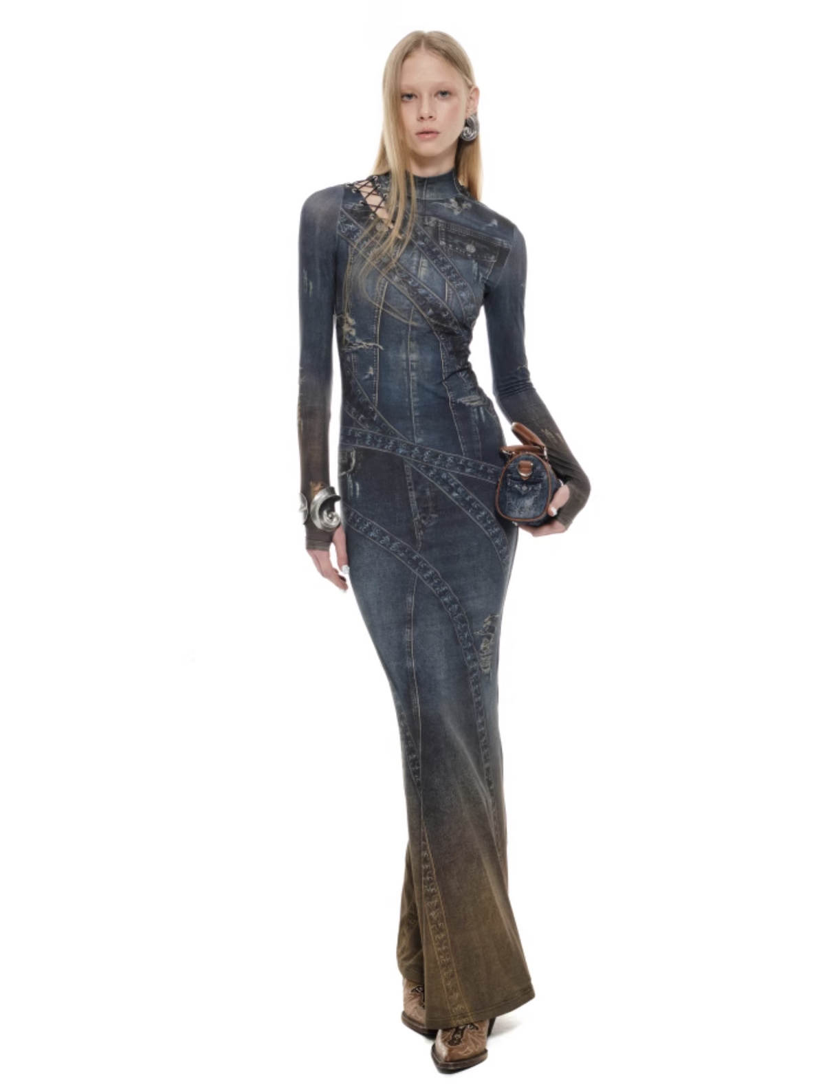 IN STOCK | NAVY GAULTIER MAXI DRESS