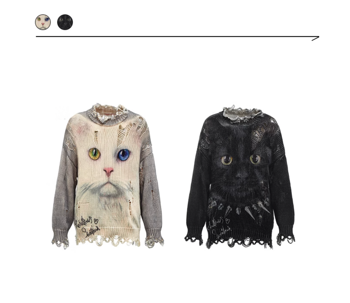 FIERCE CAT FURRY FRIEND OVERSIZED SWEATER – BLACK