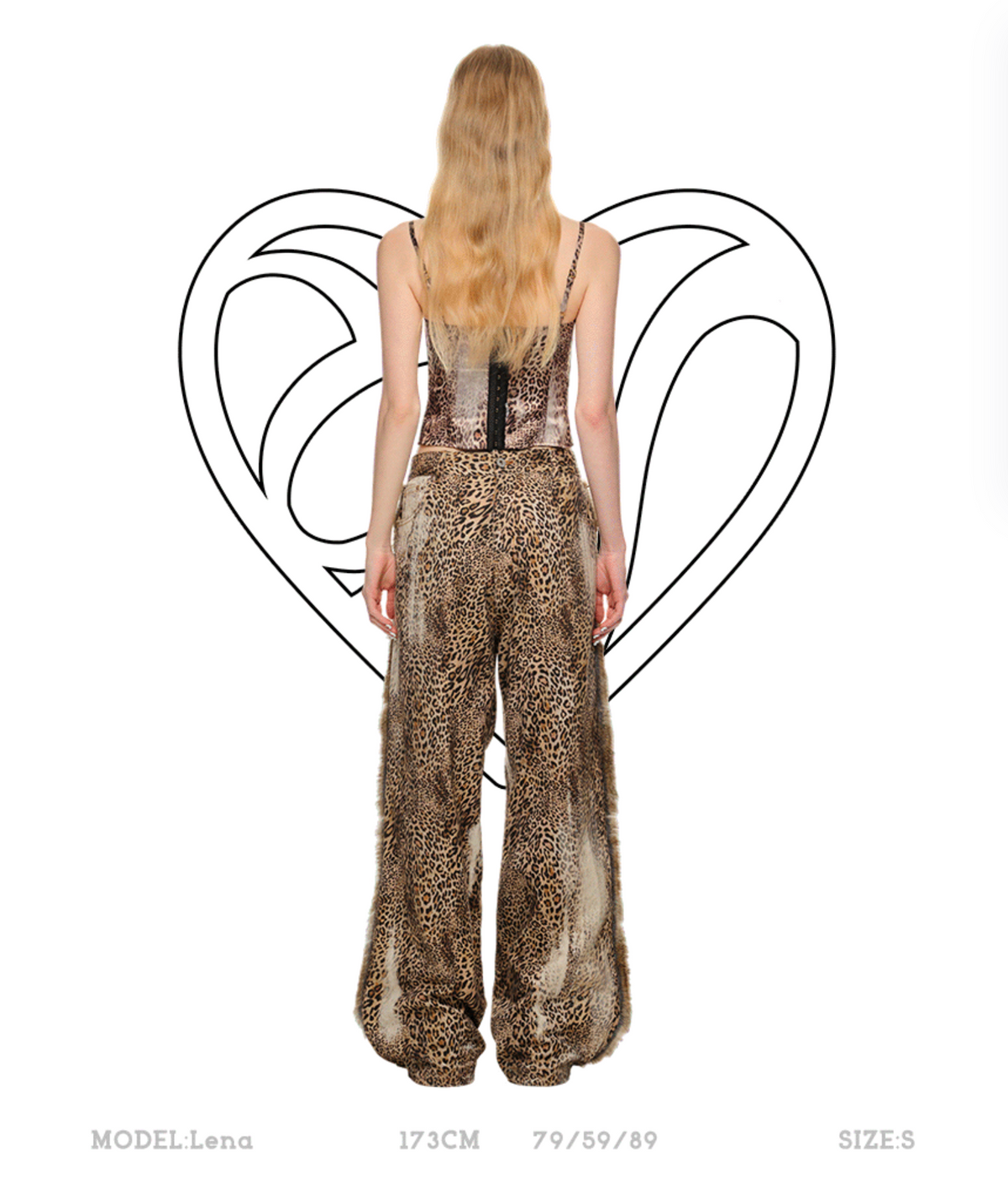RABBIT FUR LEOPARD TOP & JEANS & 2-PIECE SET