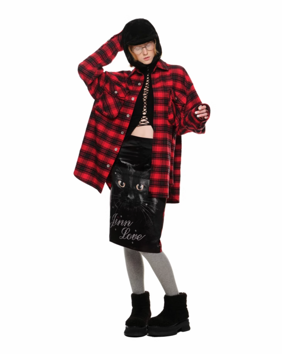 MISTERY CAT MIDI SKIRT