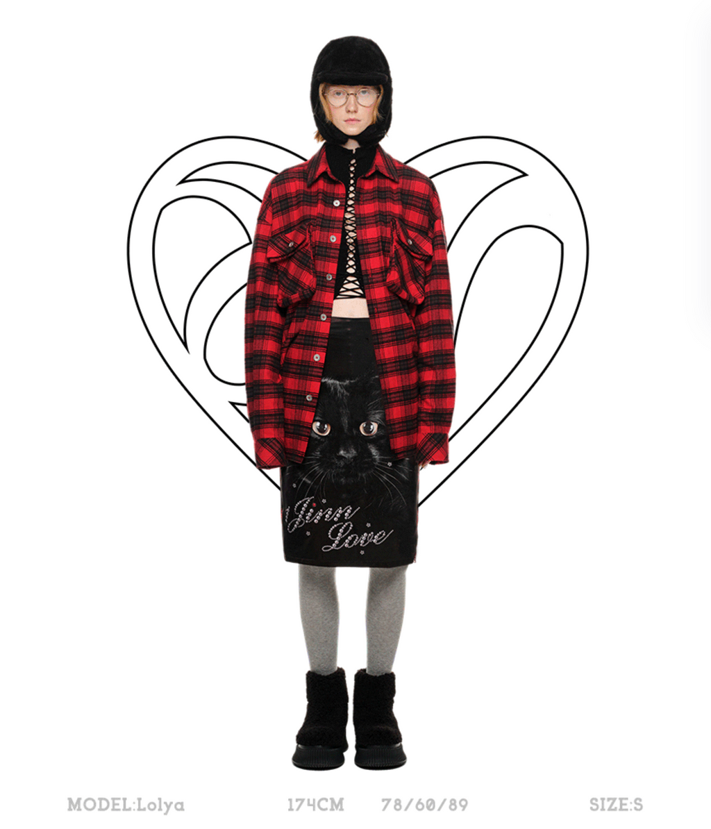 MISTERY CAT MIDI SKIRT