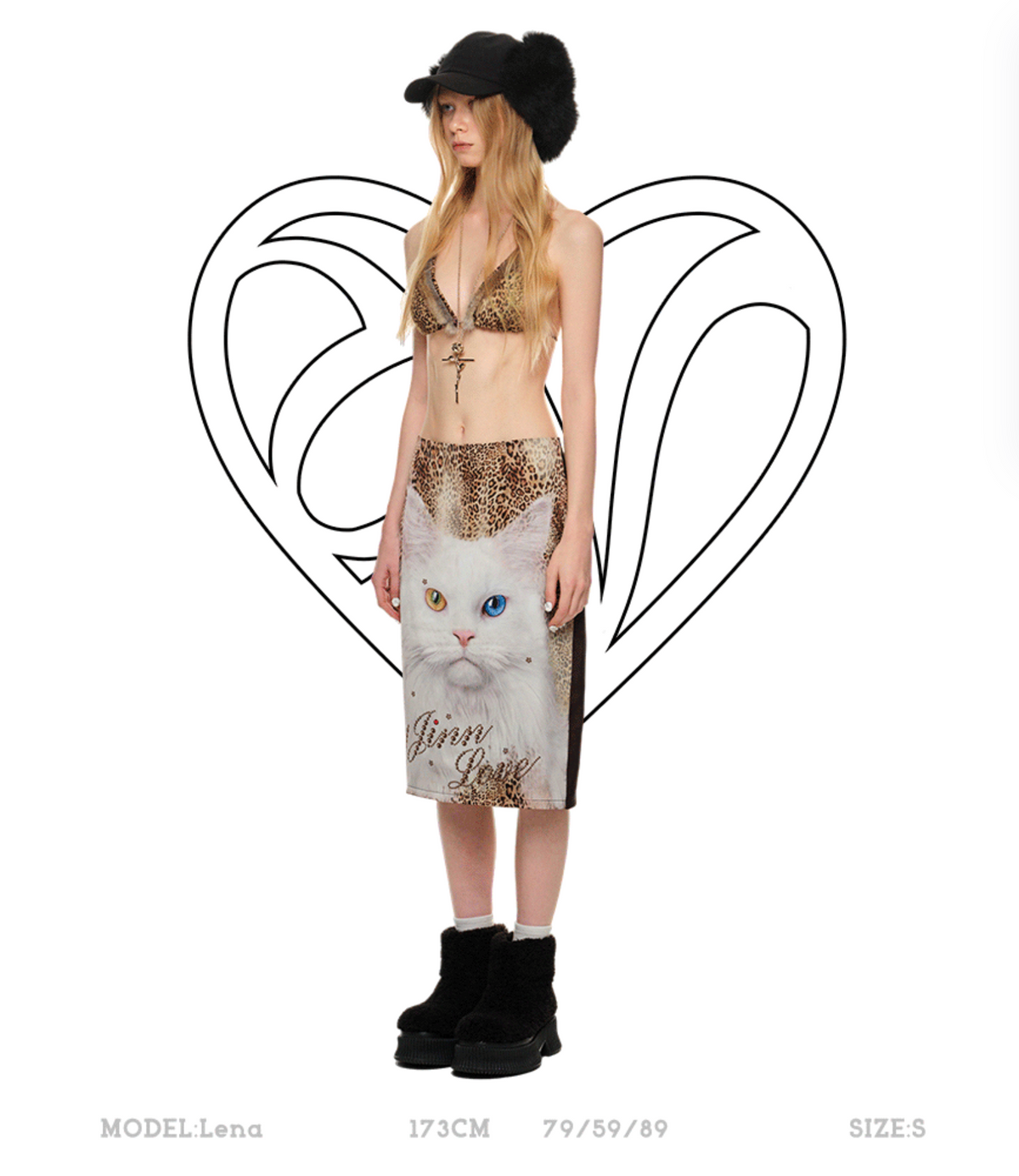 THRONE CAT LEOPARD MIDI SKIRT