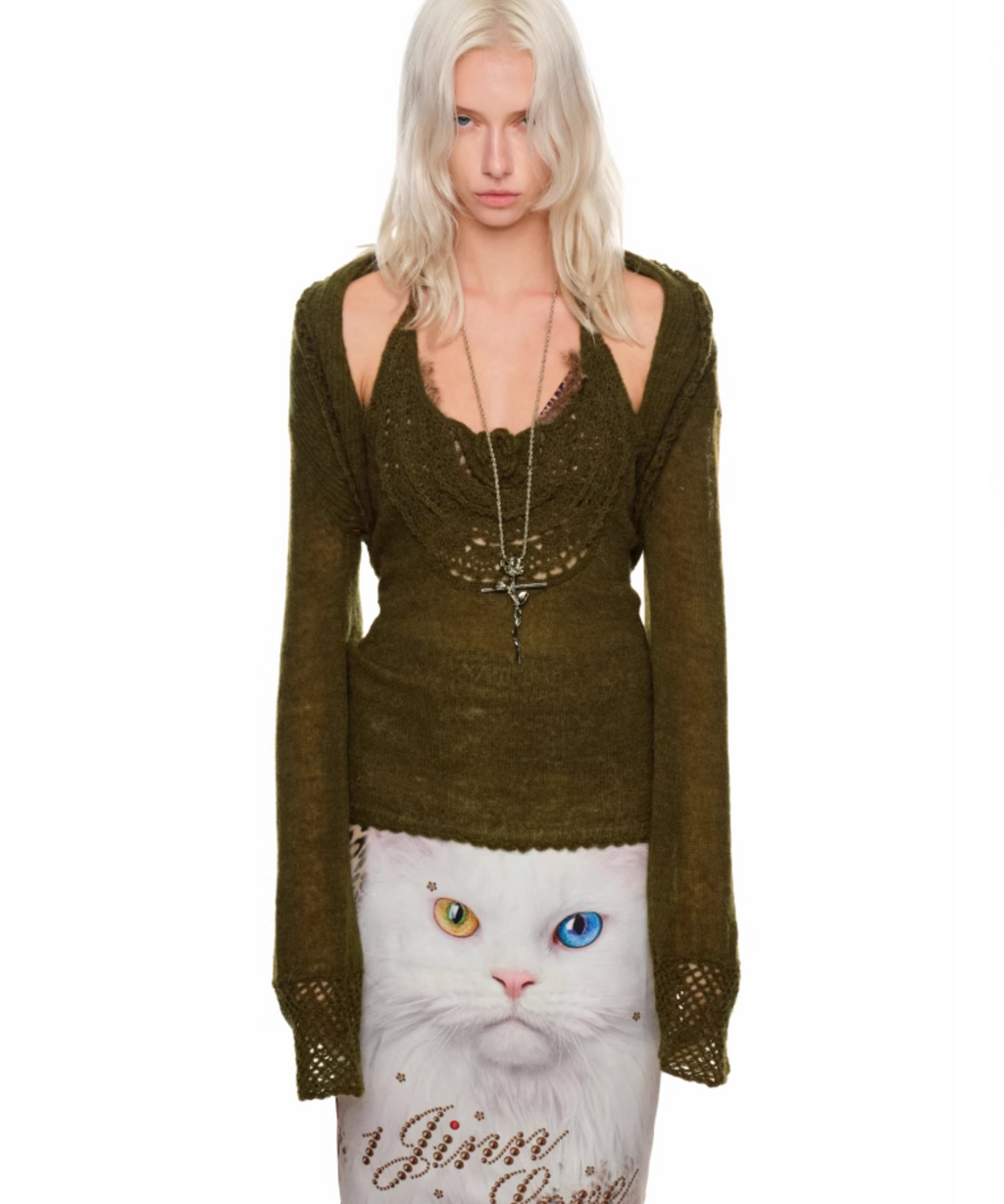 THRONE CAT LEOPARD MIDI SKIRT